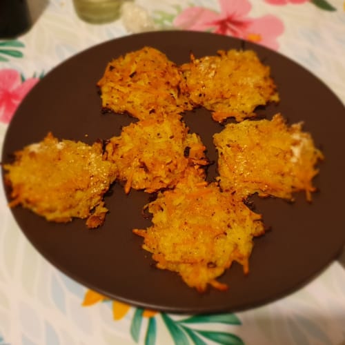 Light baked potato and pumpkin rosti