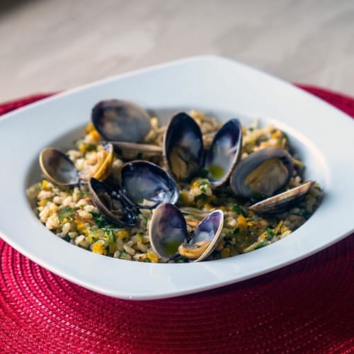 Riso con Vongole e Verdure al Limone