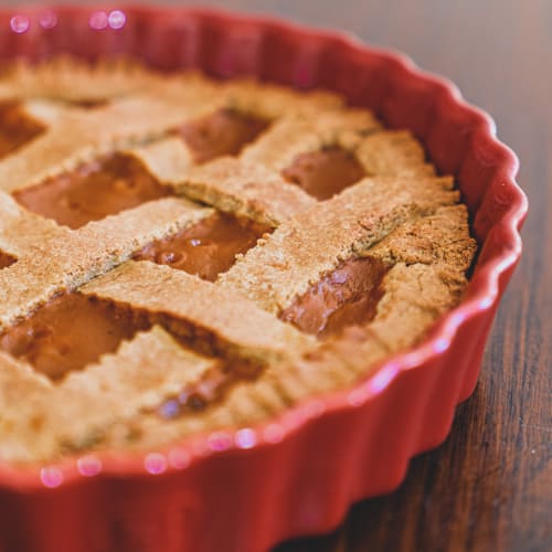 Tarta de quinua con compota de fruta de bajo índice glucémico