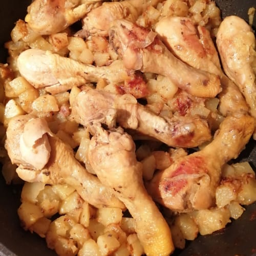 Pollo y papas