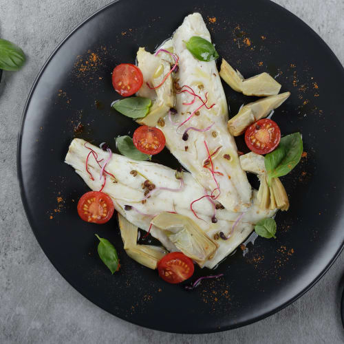 fillet of sea bass with artichokes and basil