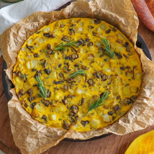 Farifrittata with mushrooms and potatoes