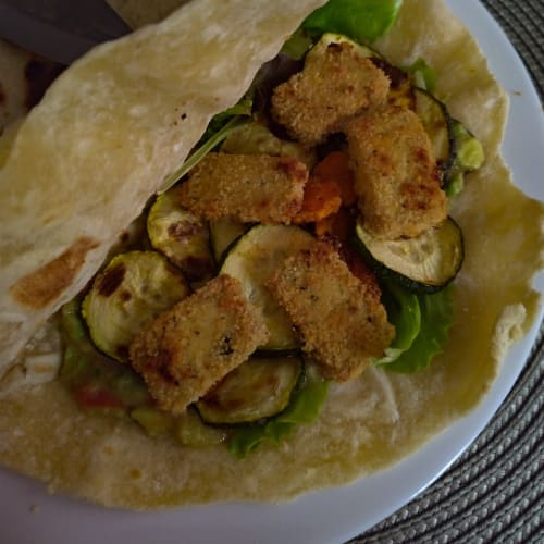 Vegan wrap with tofu and veggies Vegan wrap with tofu and veggies