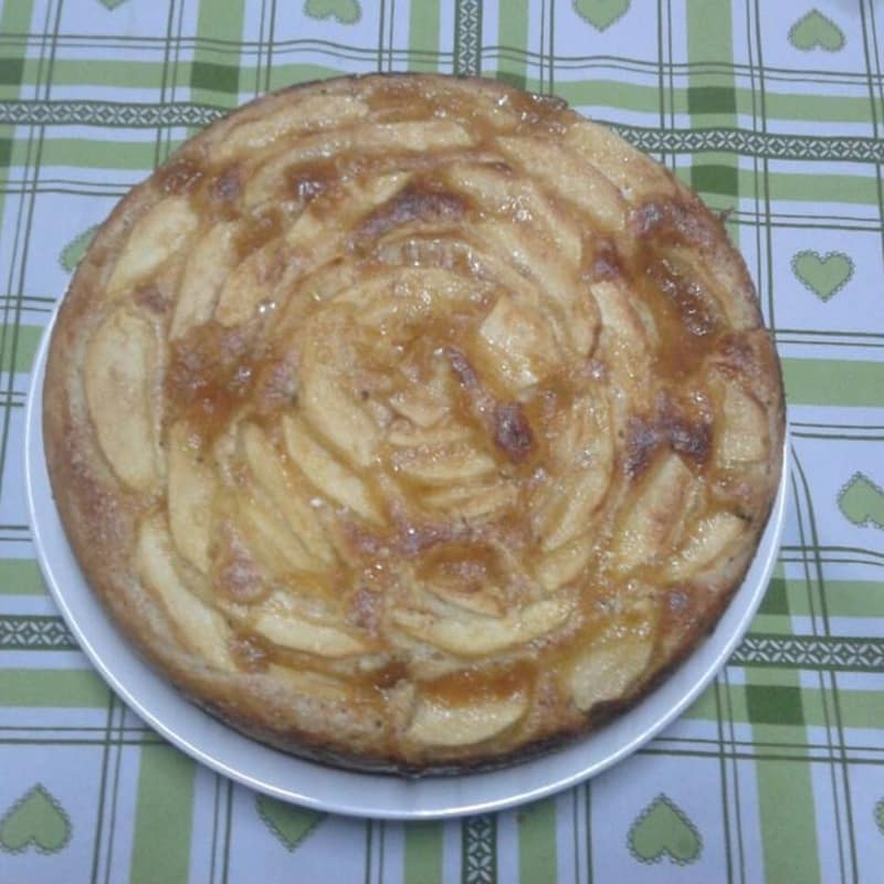 manzana y tarta de chocolate