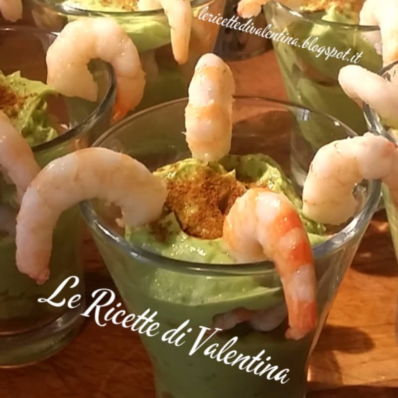 Shrimp cocktail in the avacado sauce