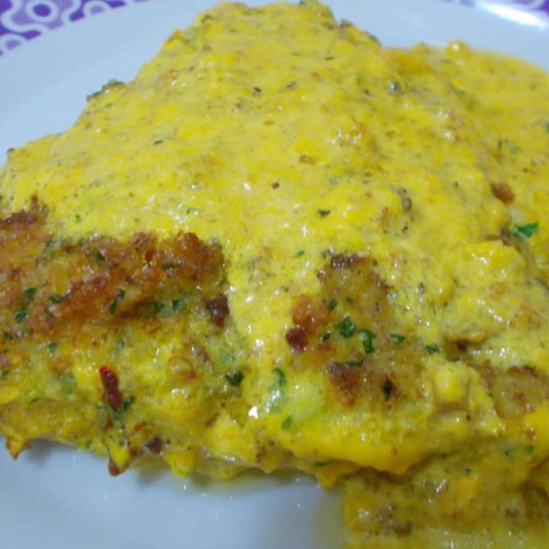 escalope de perca con salsa de azafrán