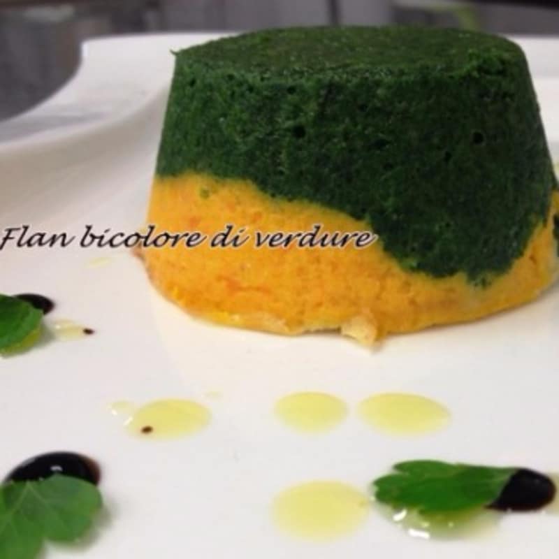 Two-colored vegetable flan