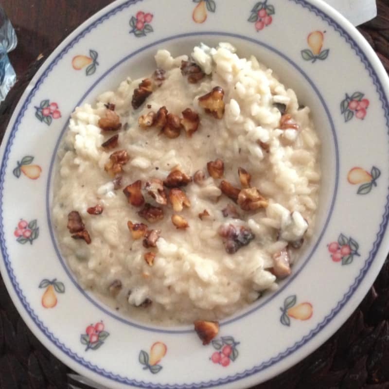 Risotto con noci e gorgonzola