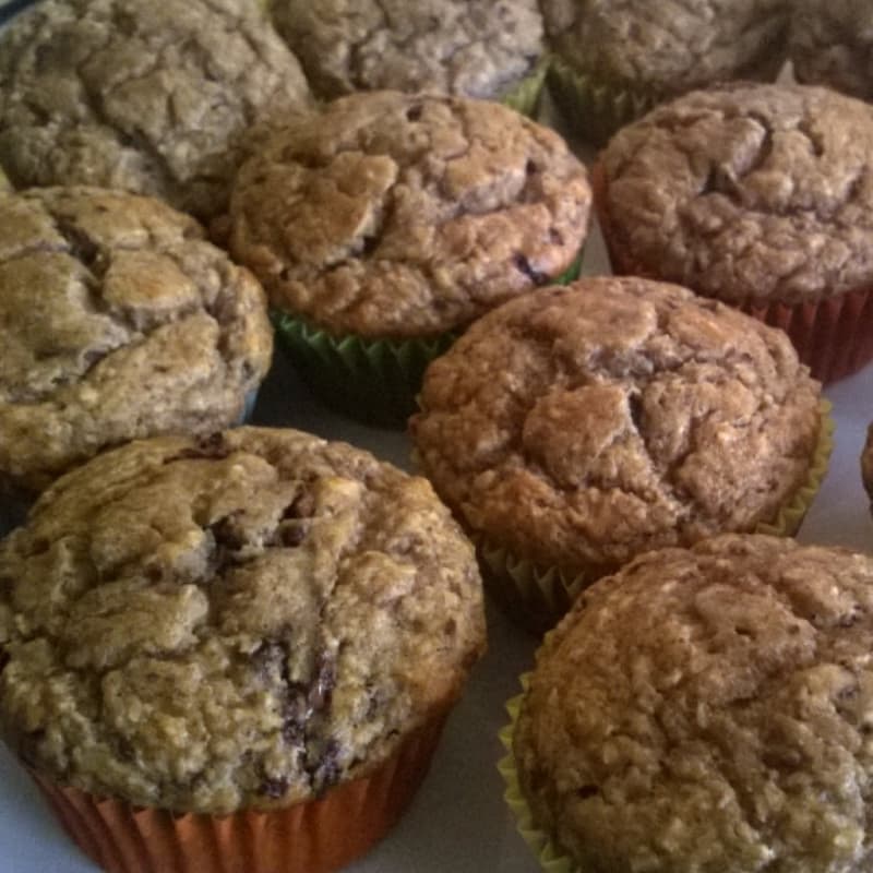 Muffin banana coconut and dark chocolate