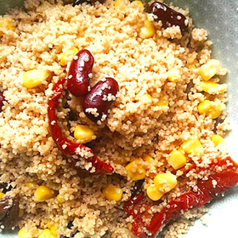 cous cous de espelta con verduras y legumbres