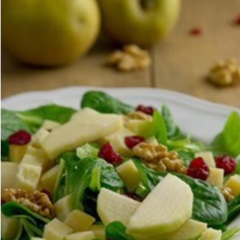 slow salad with walnuts