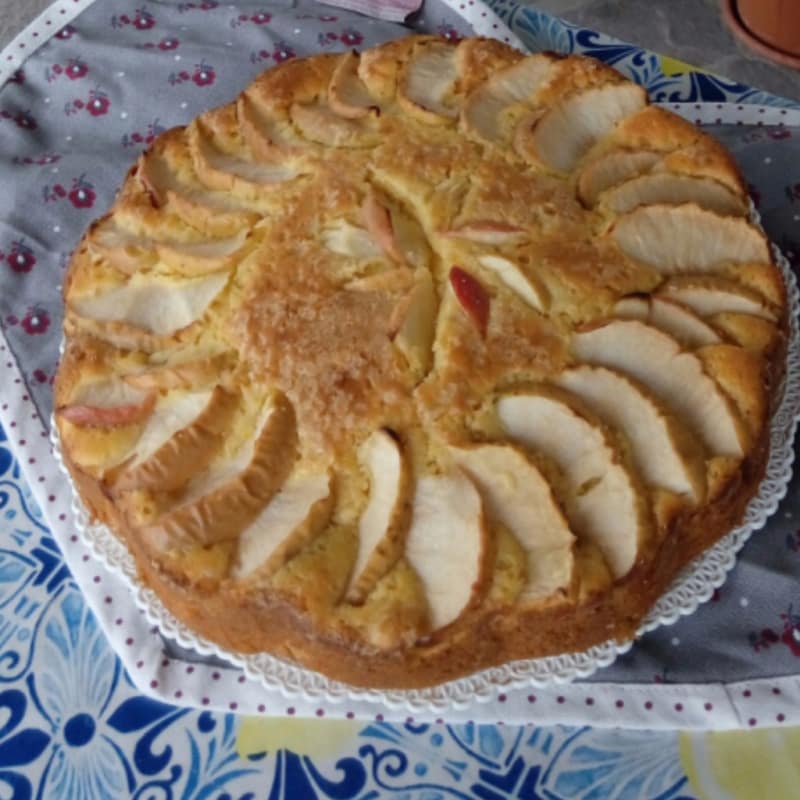 Apple pie, cottage cheese and oranges