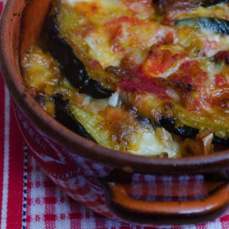 Parmigiana of zucchini fried