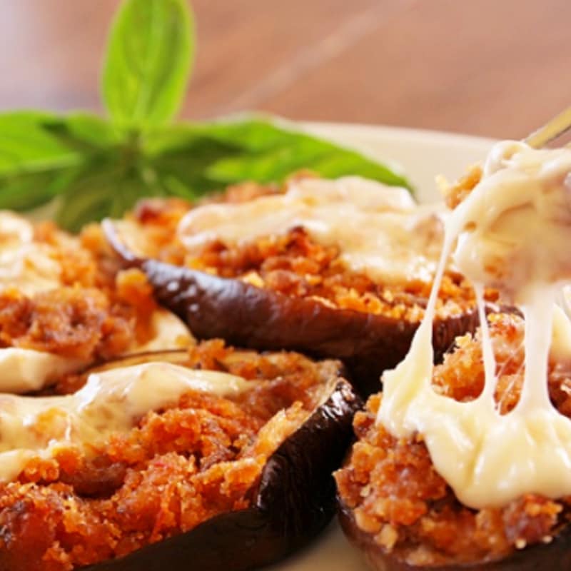 Barchette stuffed eggplant