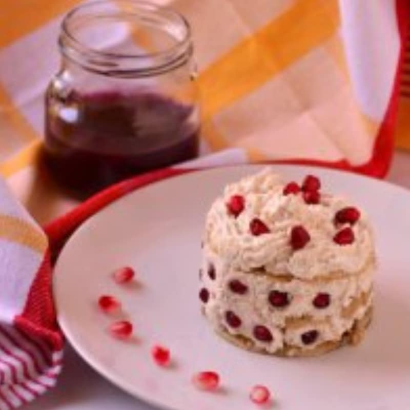 Tiramisu salty chicken and pomegranate