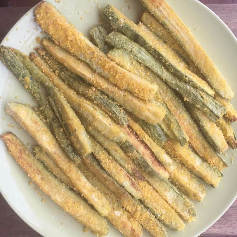 Breaded baked zucchini