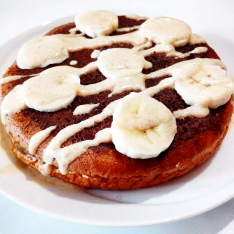 Banana pancakes and mix of nuts