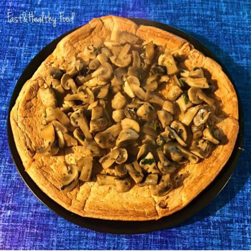 Pizza fit pumpkin and chestnuts with mushrooms