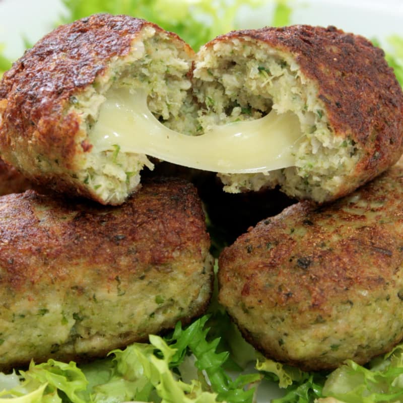 Chicken meatballs and escarole from the heart melted