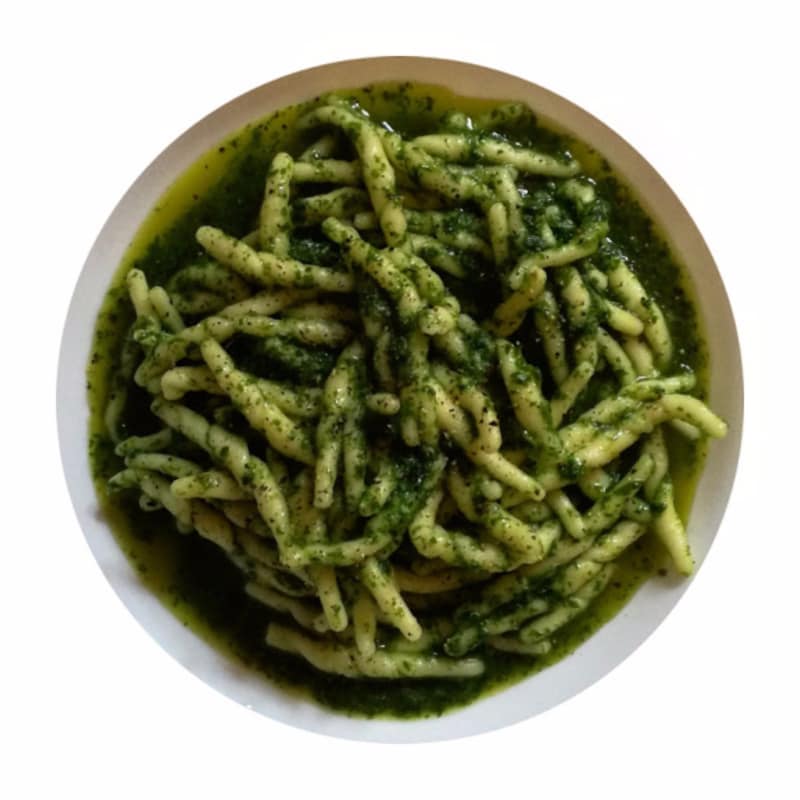 Trofie su salsa di rucola e mandarino