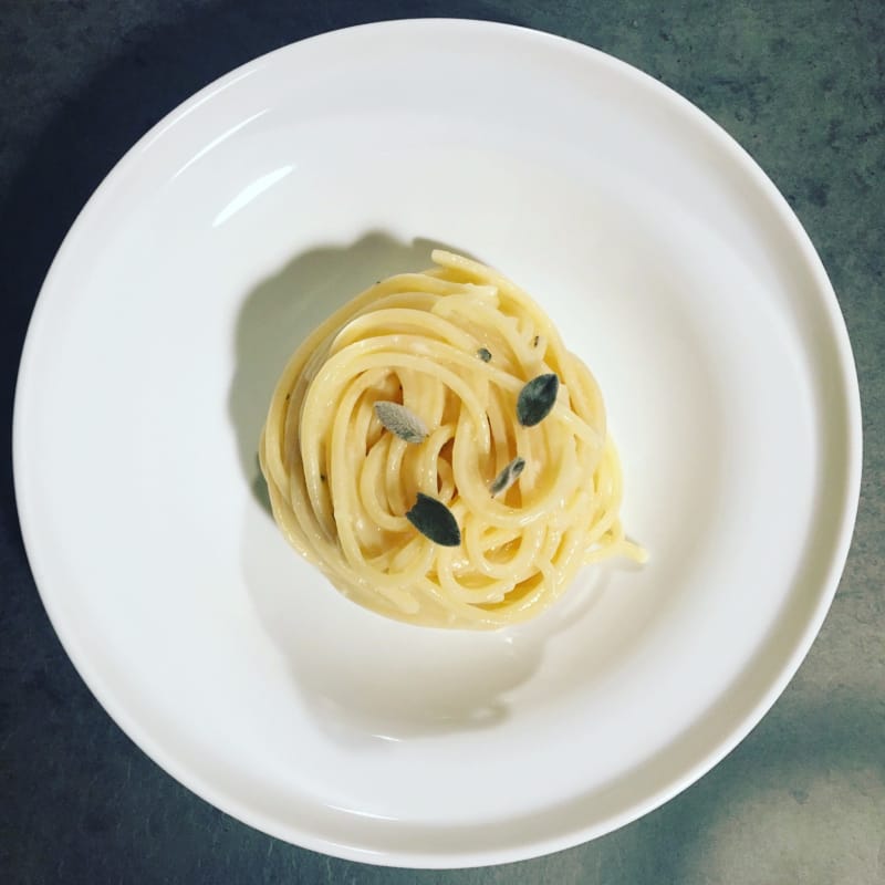 Spaghetti square butter and sage