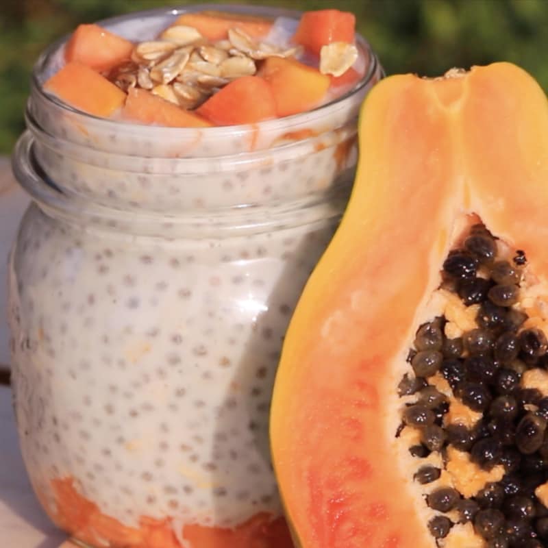 Chia pudding with papaya