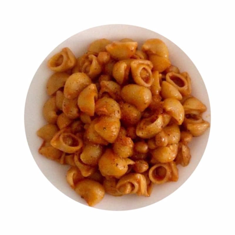 Pasta and chickpeas with soy and sage