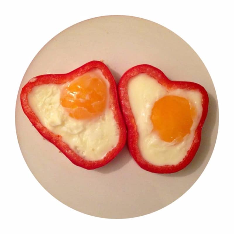 Flowers peppers with eggs