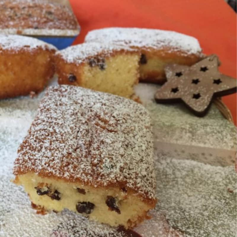 Mini plumcake al mandarino senza burro con gocce di cioccolato