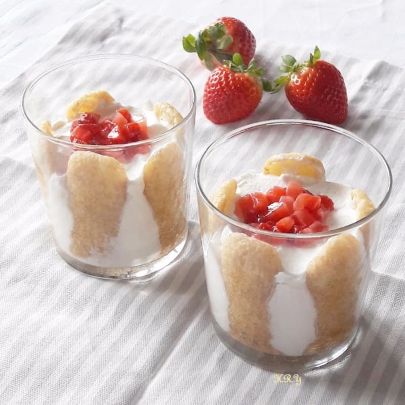 Fresas y mascarpone por copa