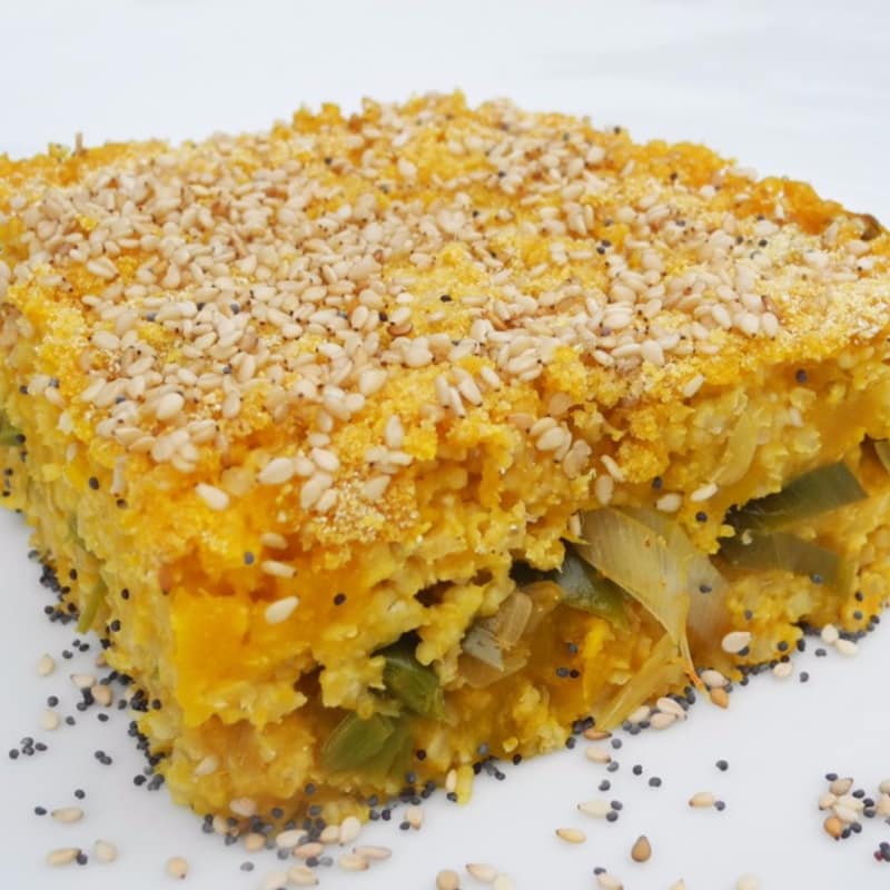Patty millet, squash and leeks