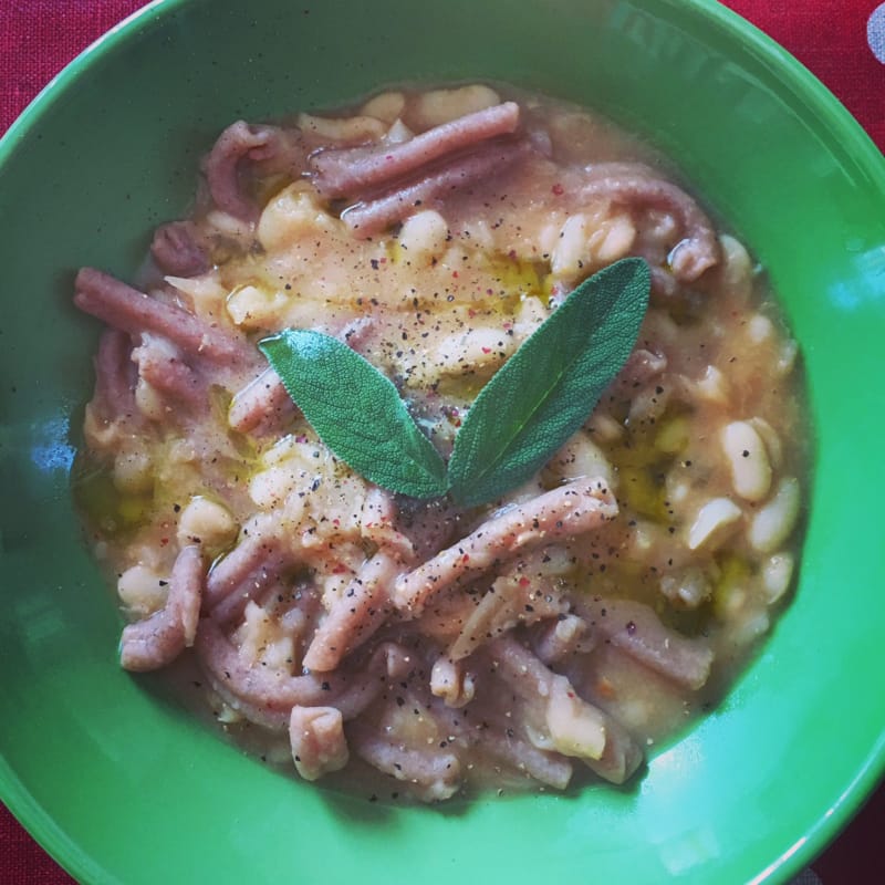 Pasta and beans with quick soak