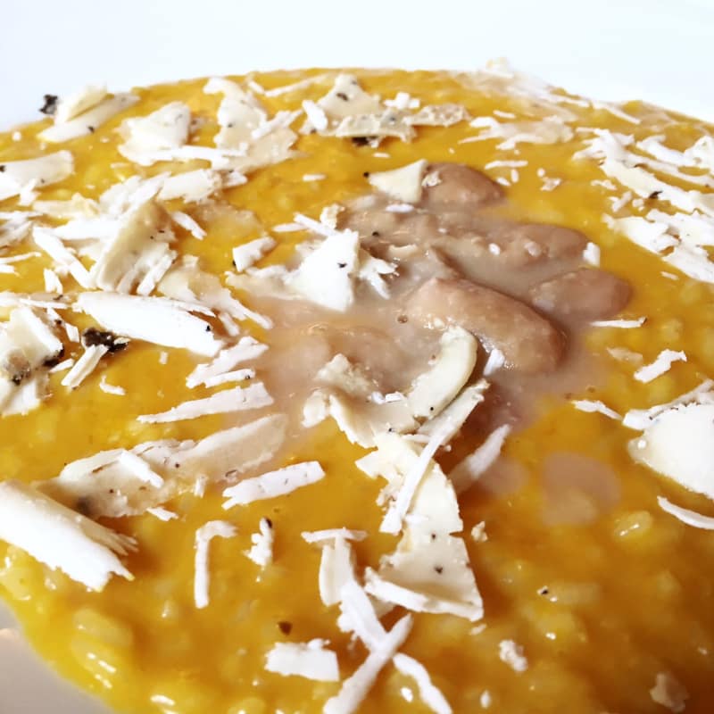 RISOTTO WITH PUMP, PAPER AND TOMBARDS