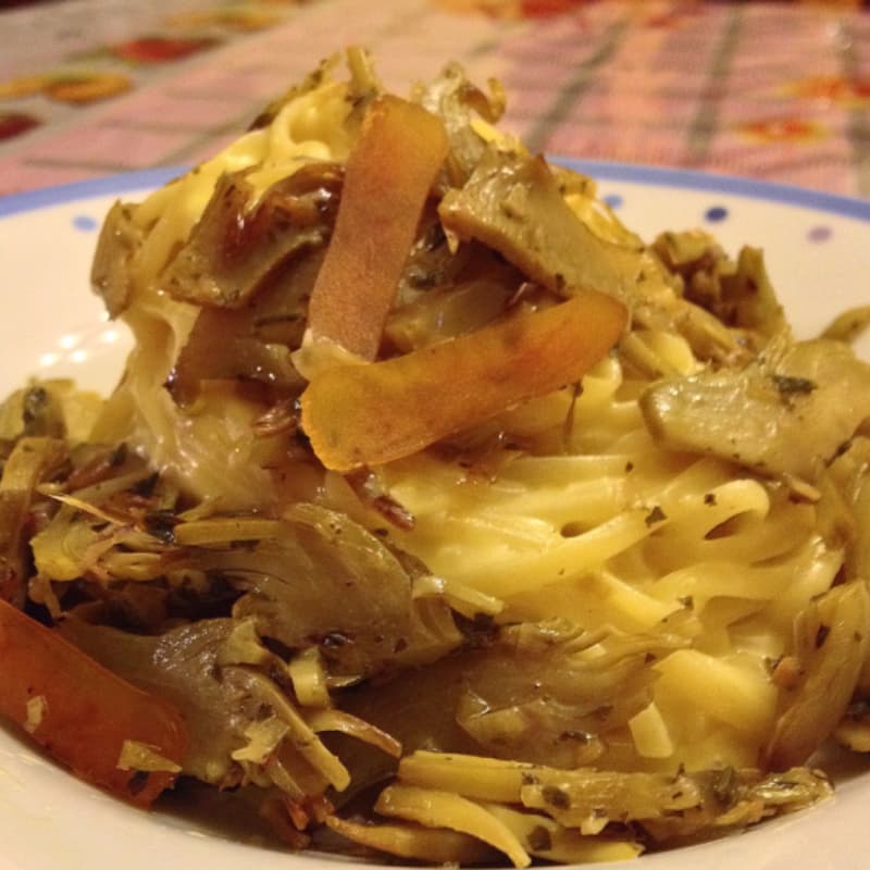 Boiled with artichokes, bottarga and saffron sauce