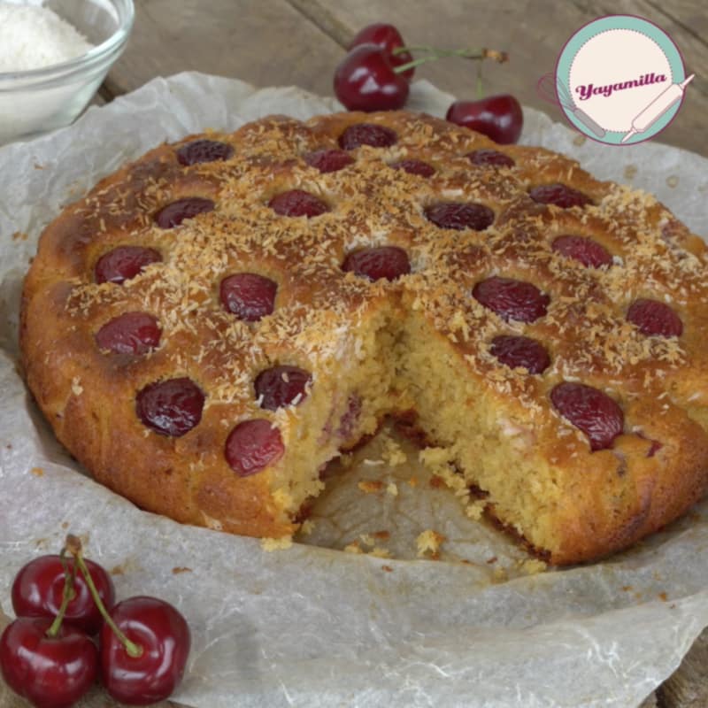 Coconut Cake And Cherries