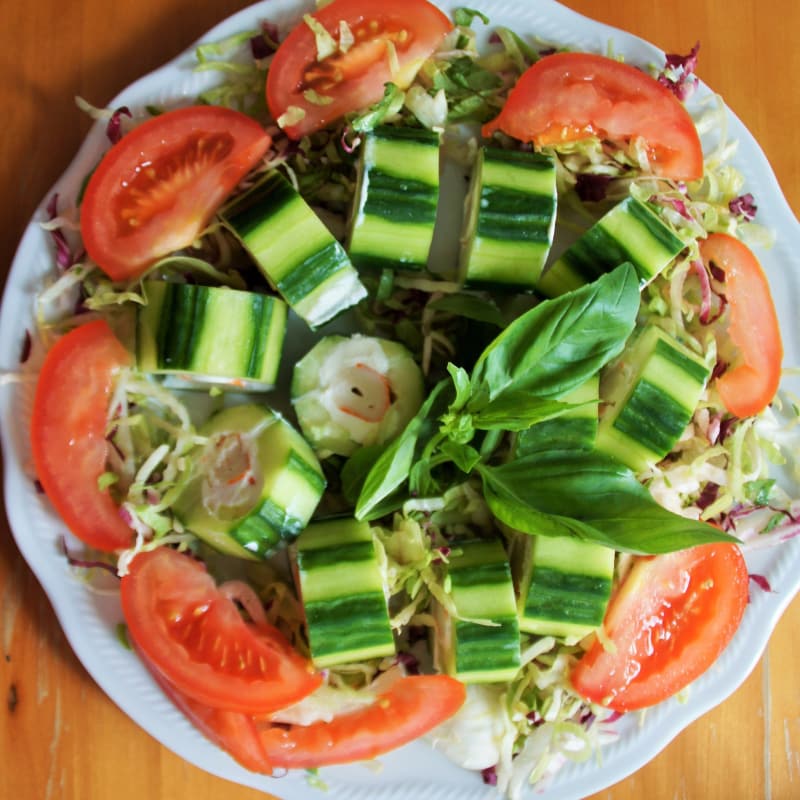 Cucumber and surimi rolls