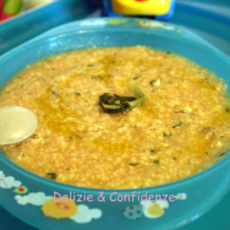 Cous cous with legume and fennel cream