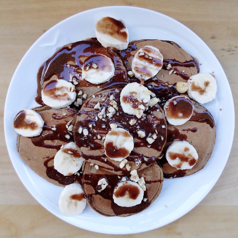 Pancake Al Caffè Burro Di Arachidi Al Cioccolato