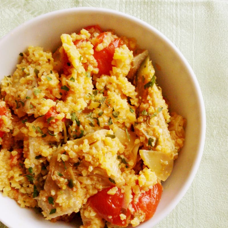 Cous cous con alcachofas