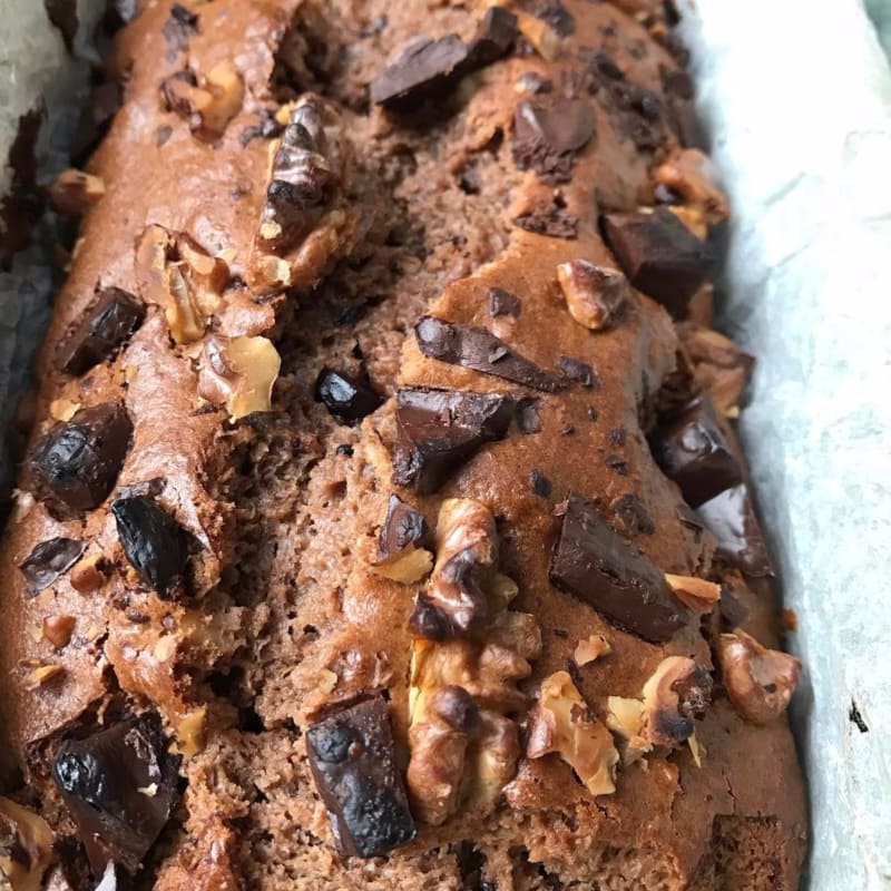 Plumcake with chocolate and nuts