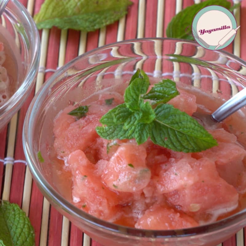 Sandía y menta Granita