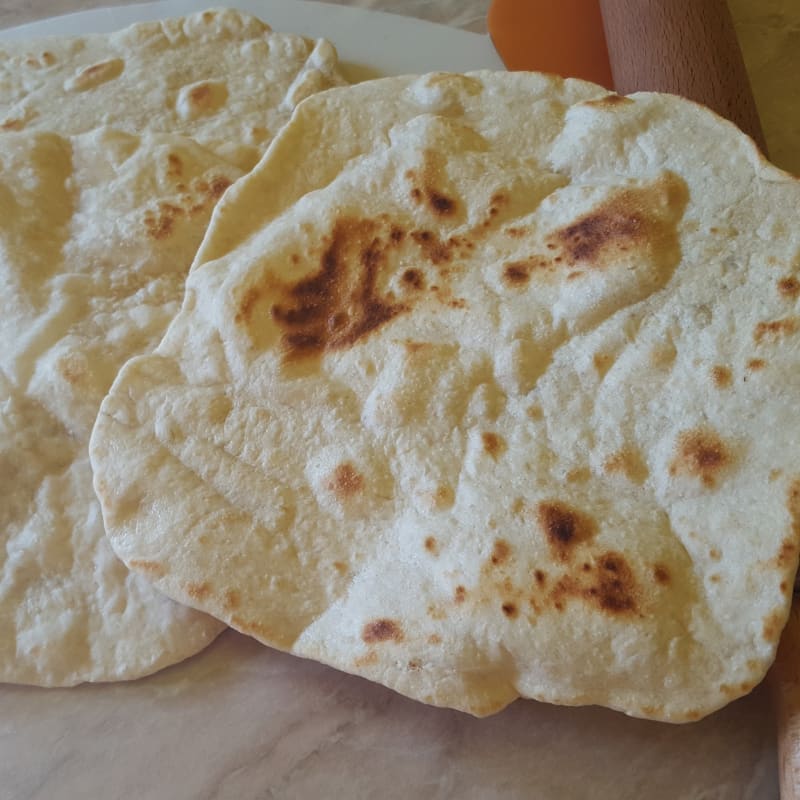 Piadine with mother yeast exuberance