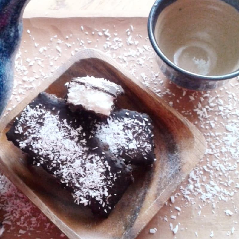 Coconut sticks dipped in chocolate