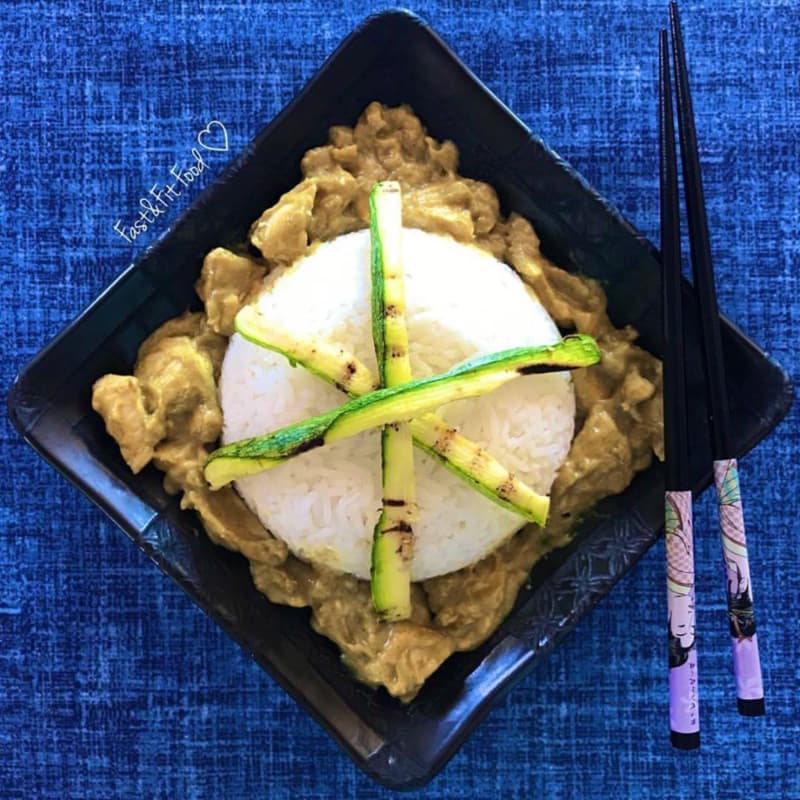 pollo al curry y leche de coco