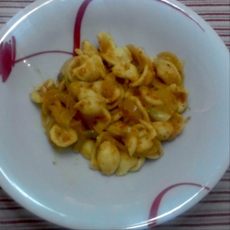 Orecchiette Con Crema Y Cebollas tomates secos ... !!!