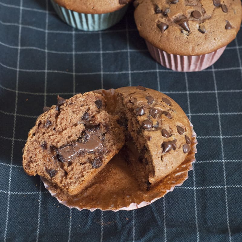 Muffin de chocolate triple