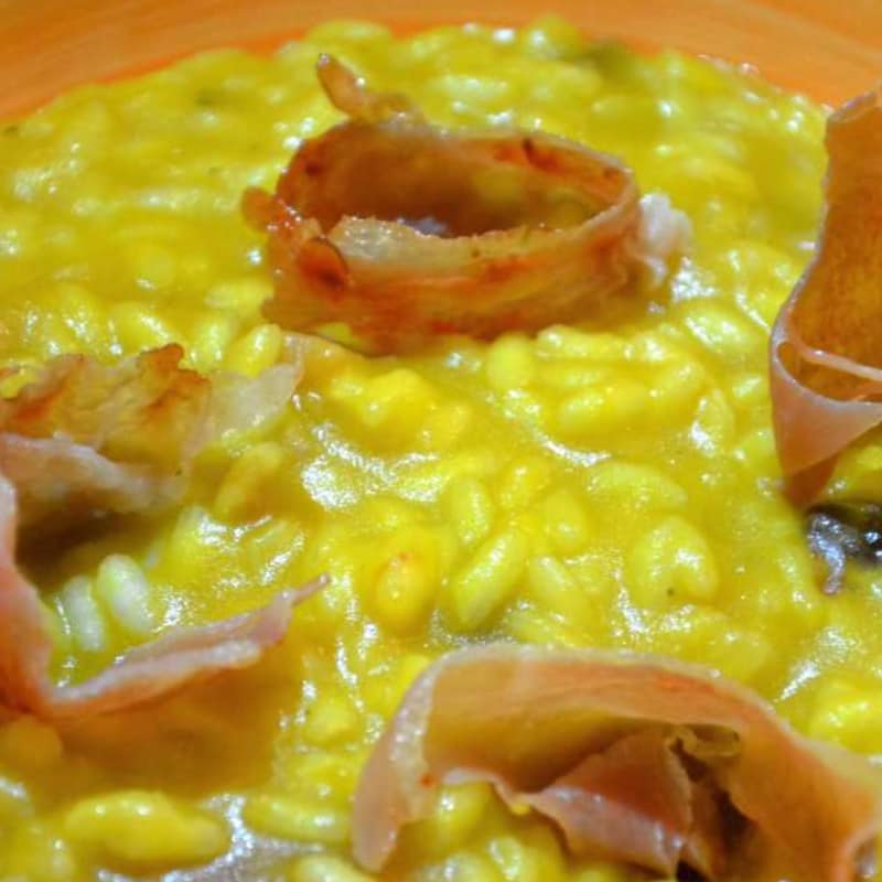 Risotto con zucca, prosciutto di Parma ed uvetta