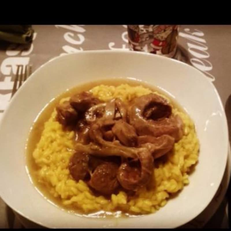 ossobuco con risotto Milanese