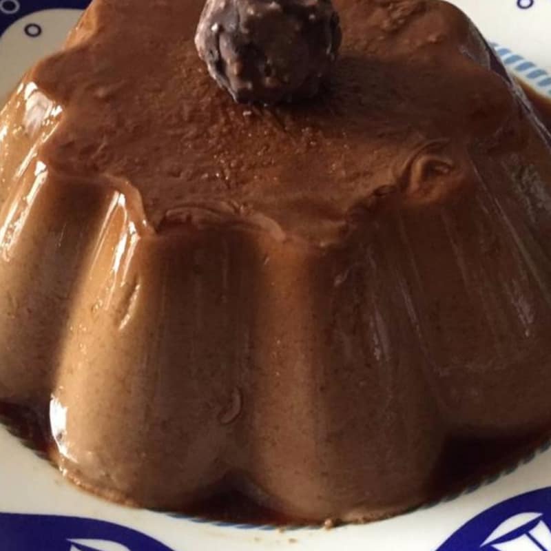 Flan de cocoa y café