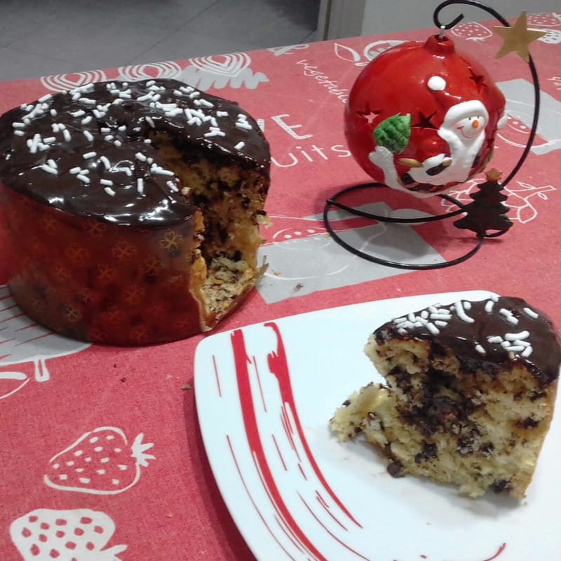 Panettone sin mantequilla con el chocolate Gotas ... !!!